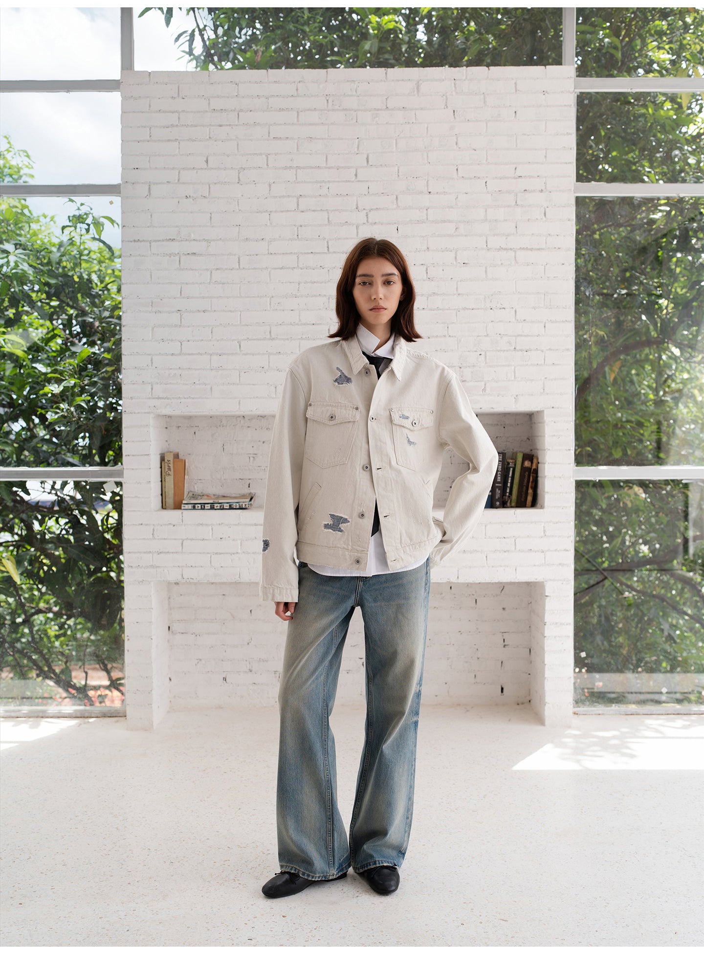 Amicus Animae Italian purple clay white cow denim jacket