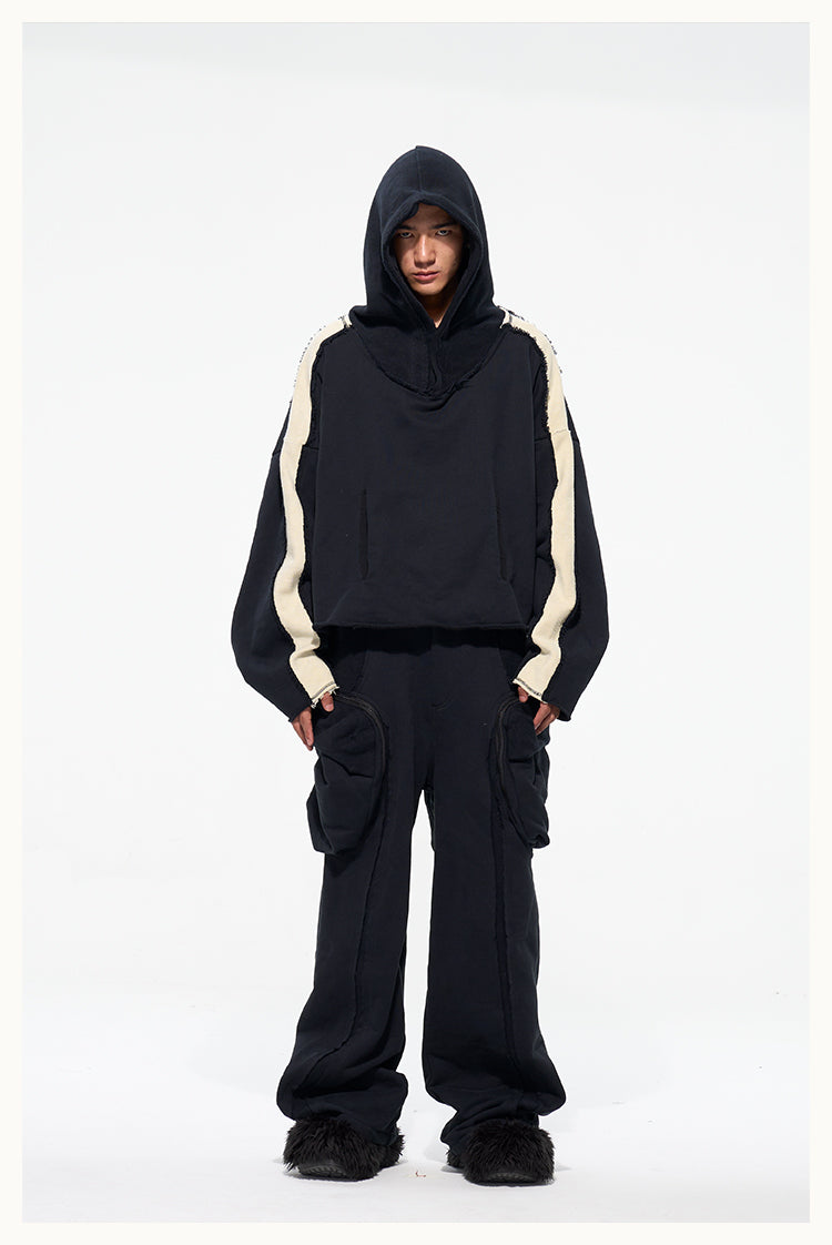 D5OVE side striped heavyweight hooded sweatshirt