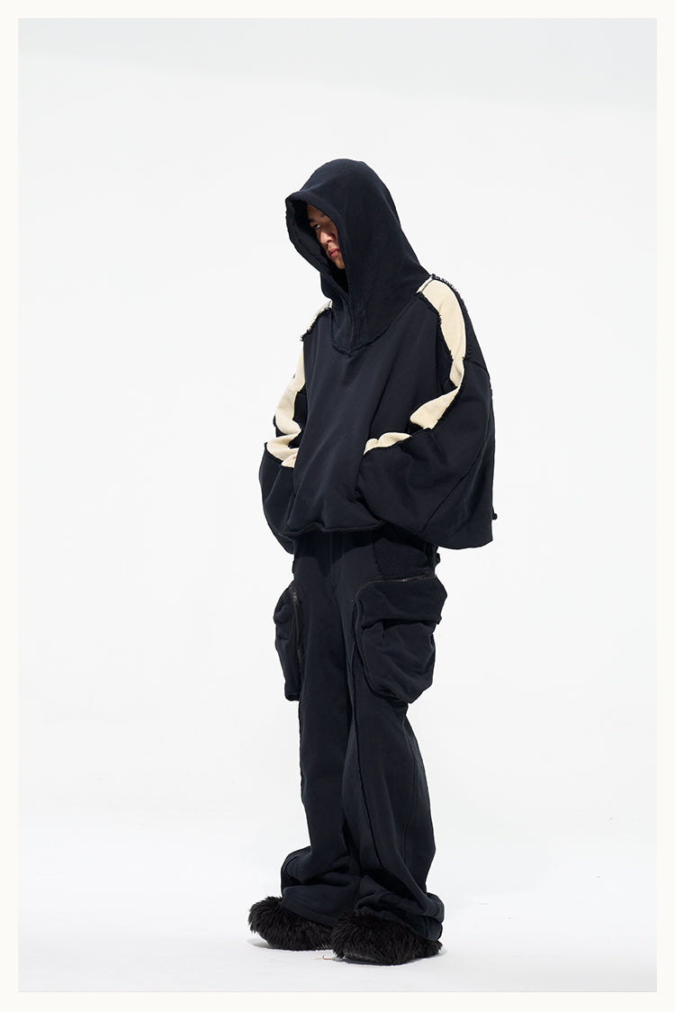 D5OVE side striped heavyweight hooded sweatshirt