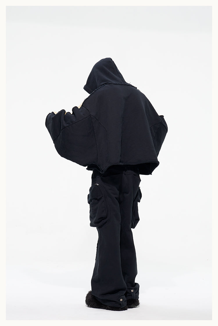 D5OVE side striped heavyweight hooded sweatshirt