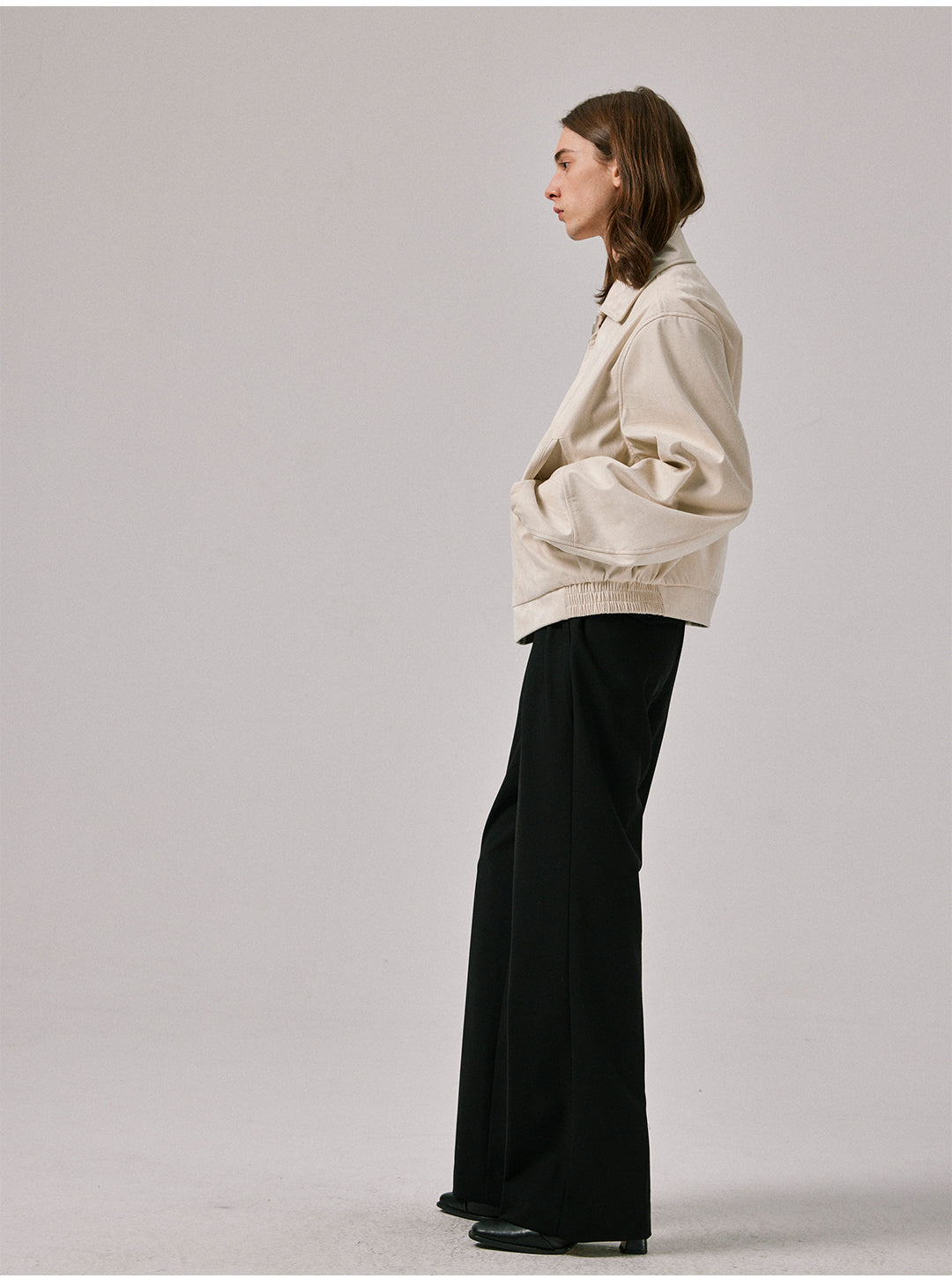 Amicus Animae wool wide pleated basic trousers