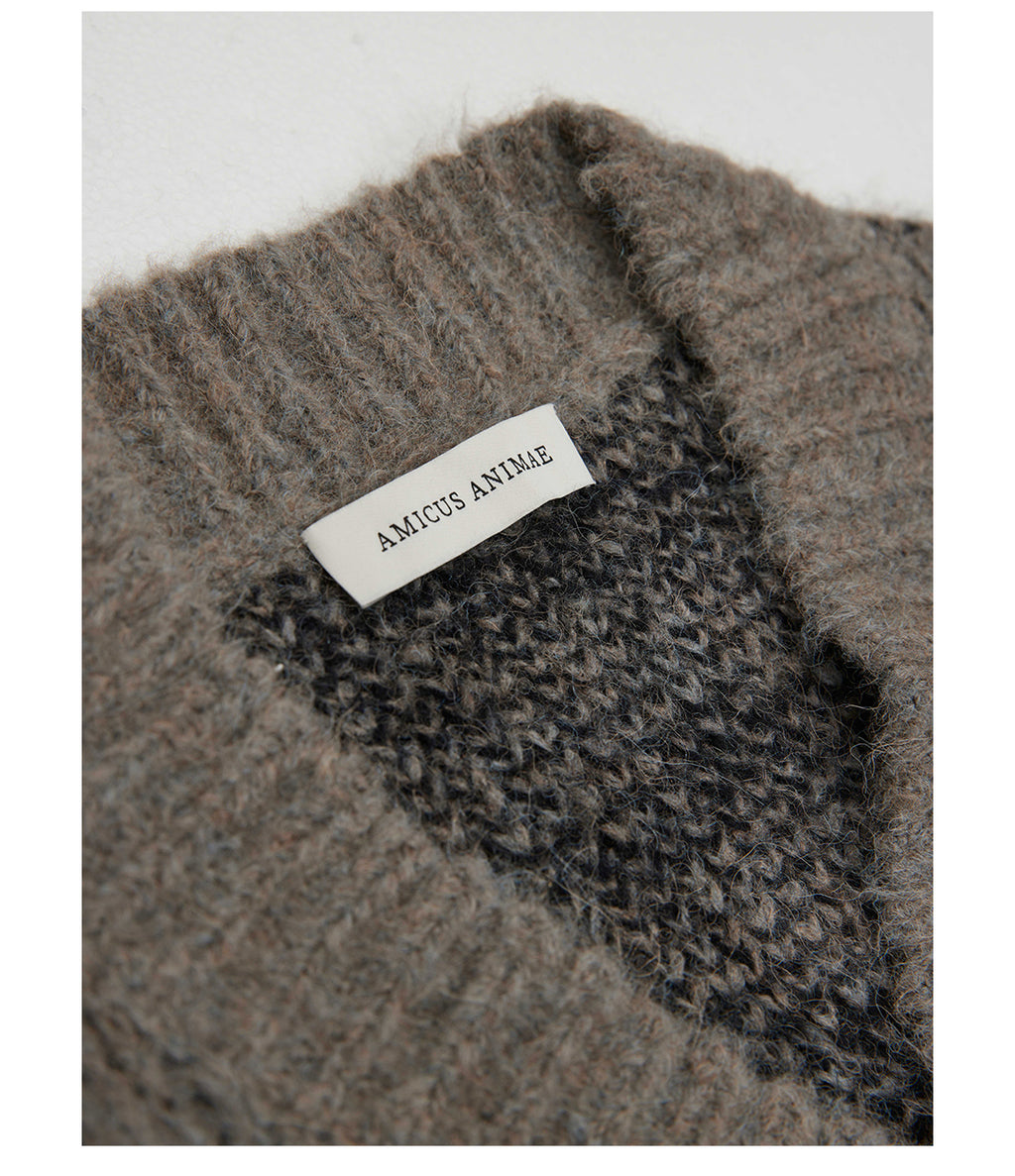 Amicus Animae mohair palm tree jacquard cardigan