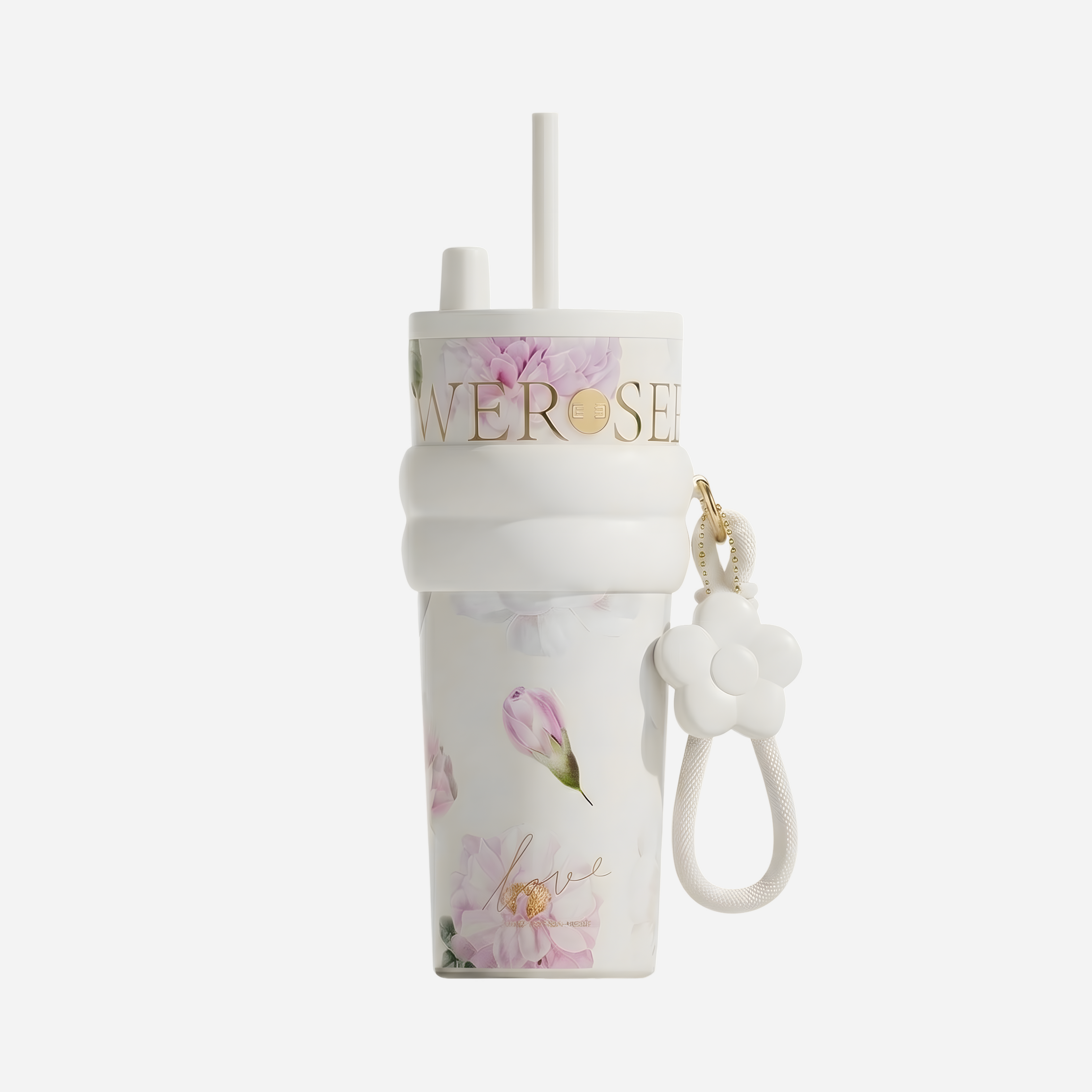 710ml Ceramic Lined Tumbler - Insulated Floral Travel Mug