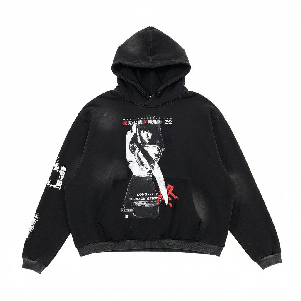 SONGAADON 24FW portrait washed hoodie