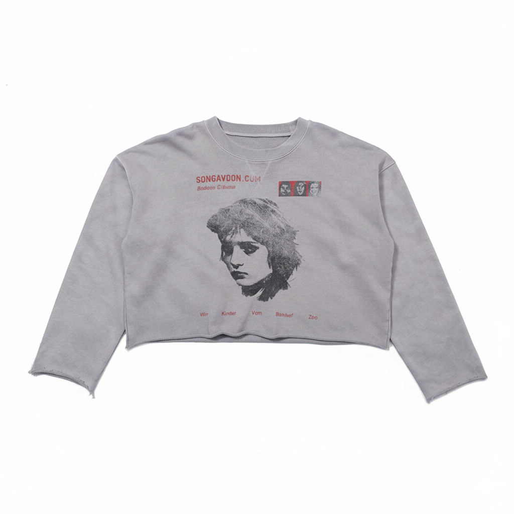 SONGAADON 25FW Babsi portrait printed washed pullover hoodie