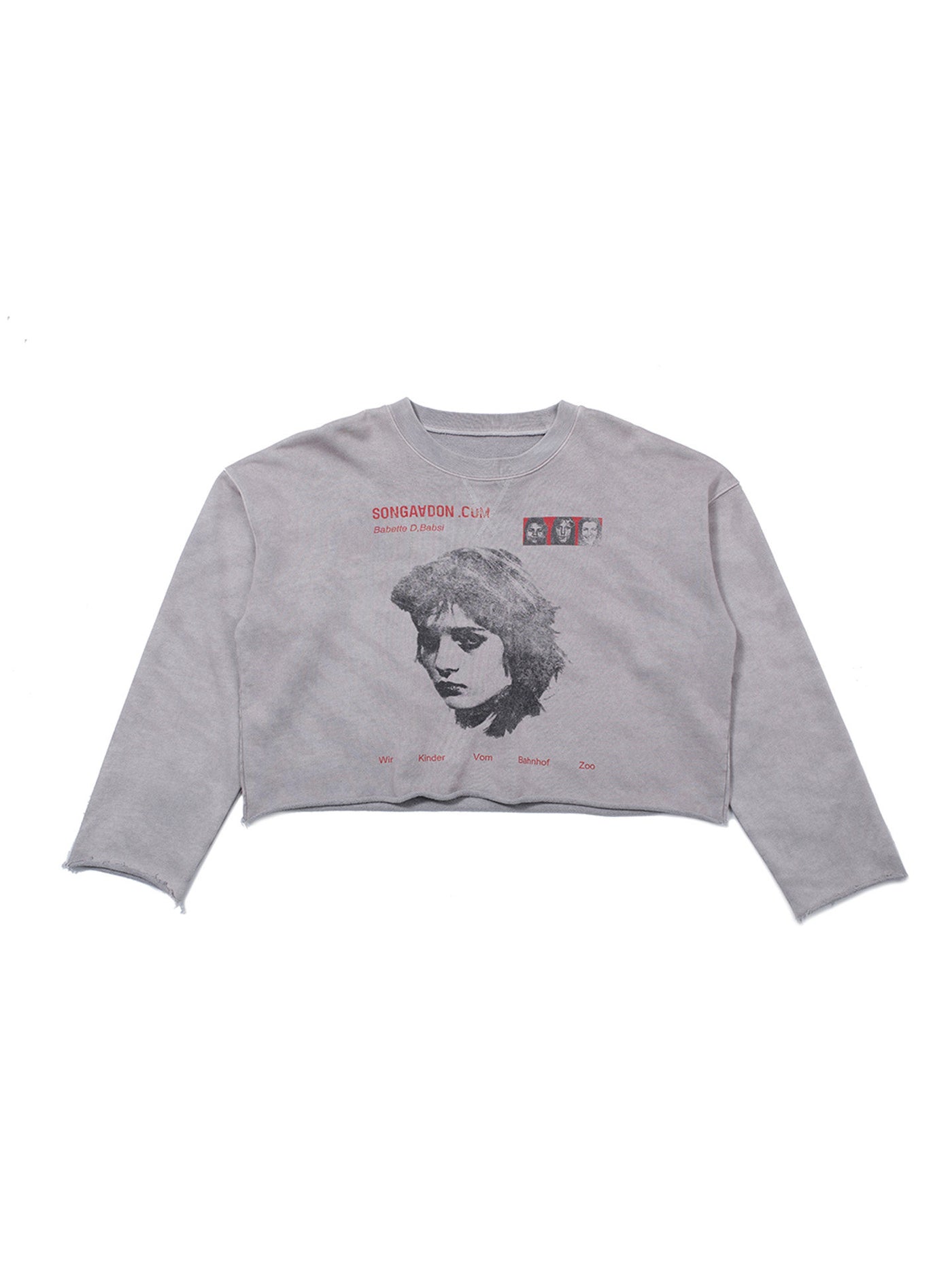 SONGAADON 25FW Babsi portrait printed washed pullover hoodie