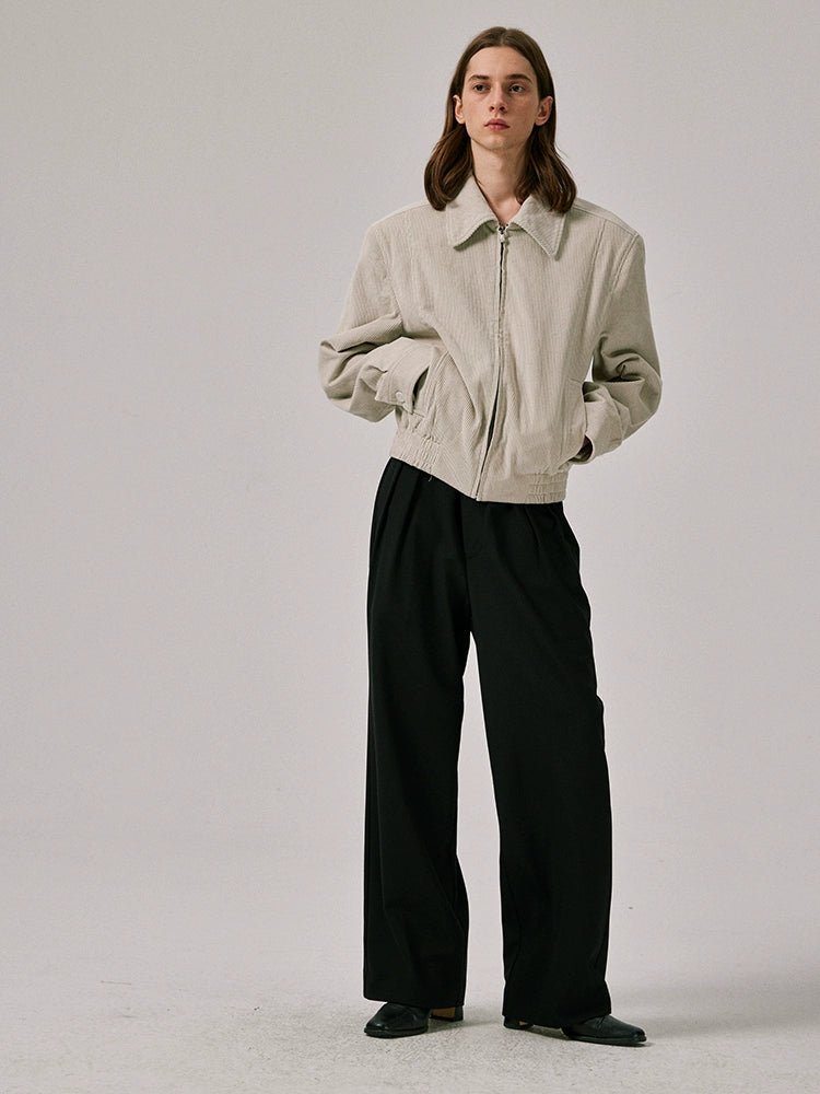 Amicus Animae wool wide pleated basic trousers