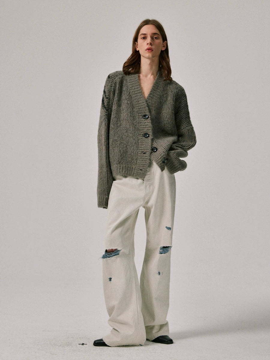 Amicus Animae mohair palm tree jacquard cardigan