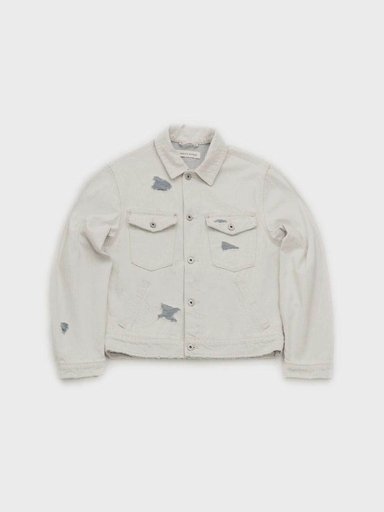 Amicus Animae Italian purple clay white cow denim jacket