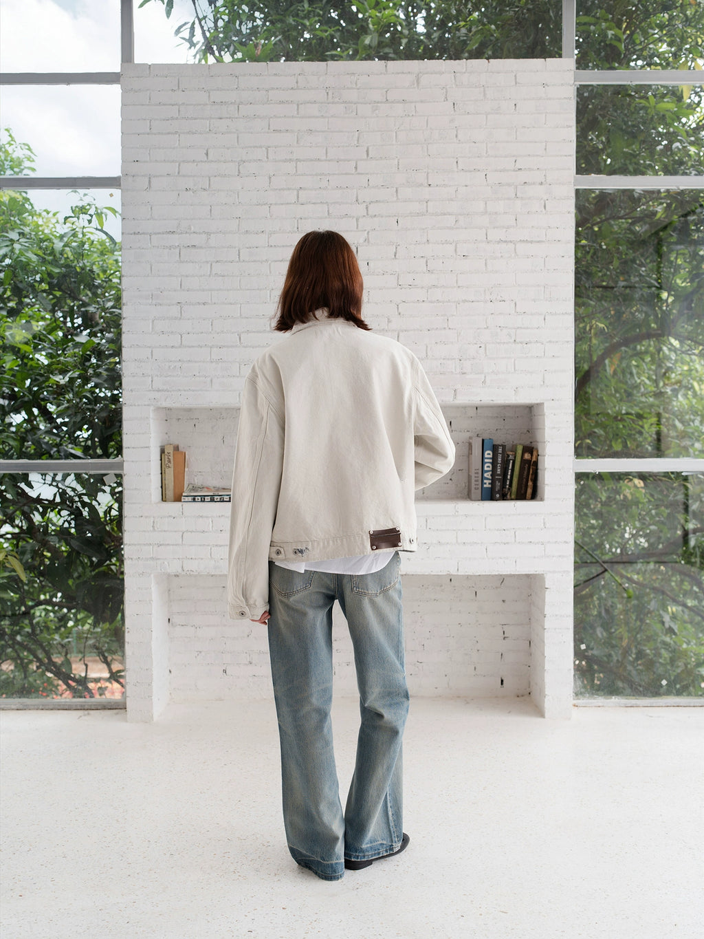 Amicus Animae Italian purple clay white cow denim jacket