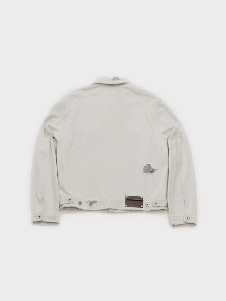 Amicus Animae Italian purple clay white cow denim jacket