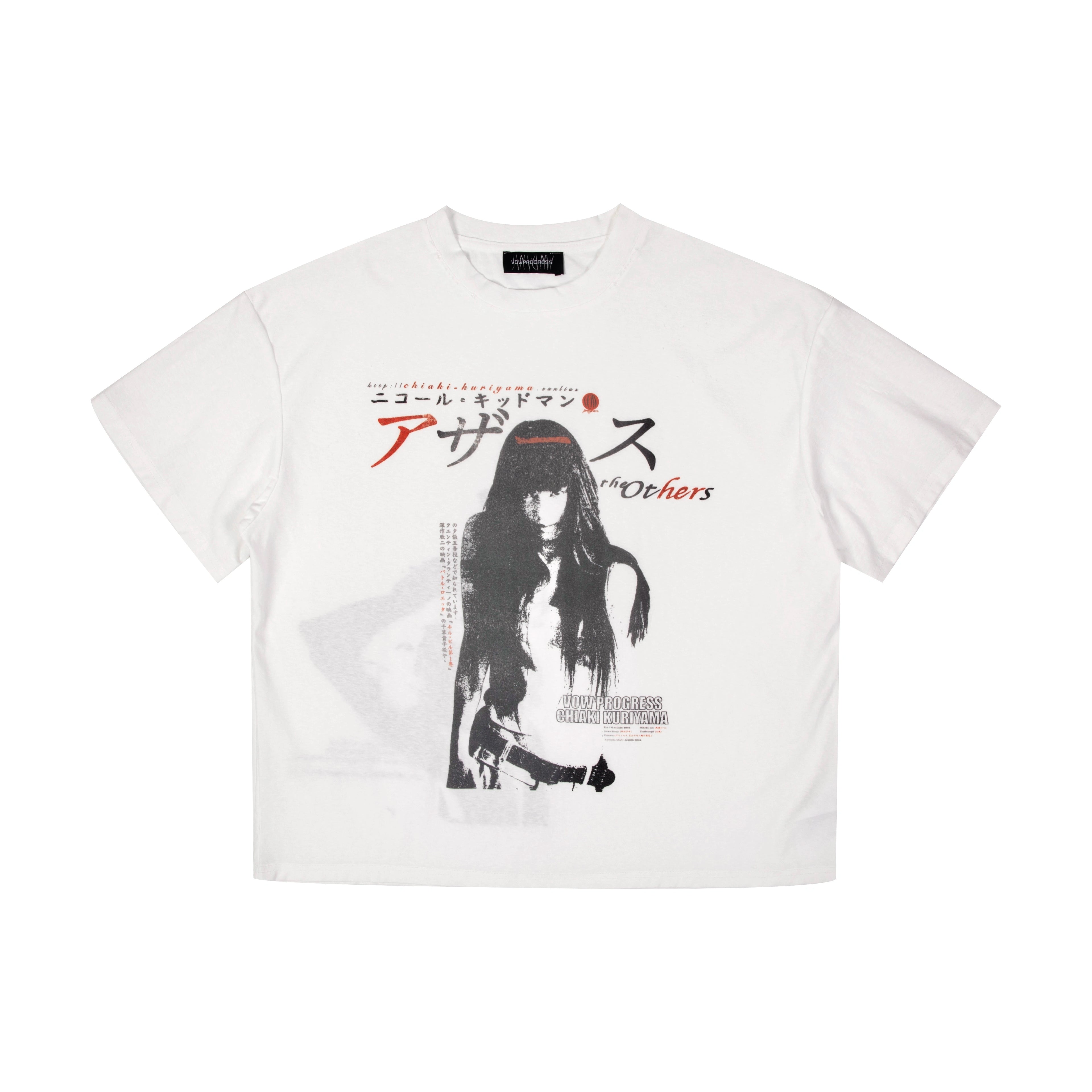VOWPROGRESS Kills Bill's Japanese Vintage Anime Graphic T-Shirt – White Cotton Oversized Unisex Tee Summer Casual Couples Top