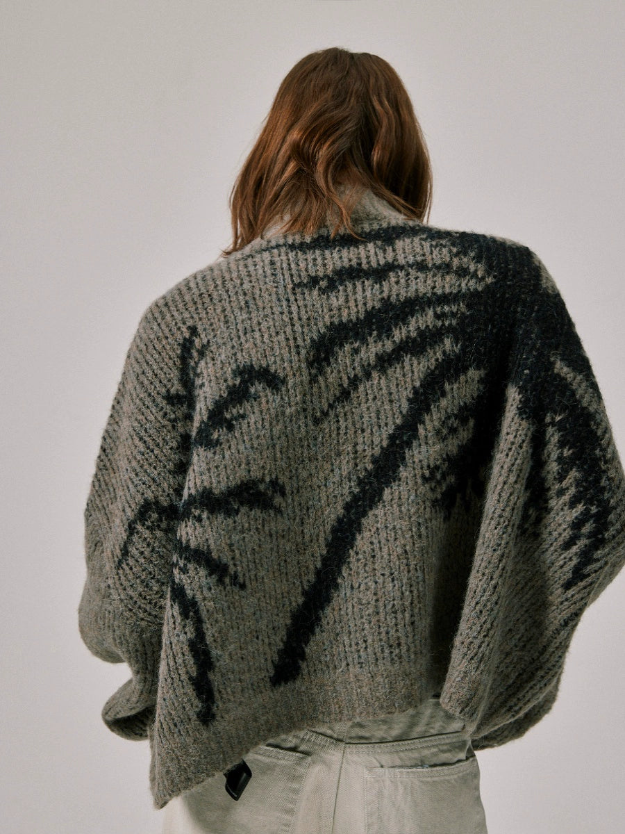 Amicus Animae mohair palm tree jacquard cardigan