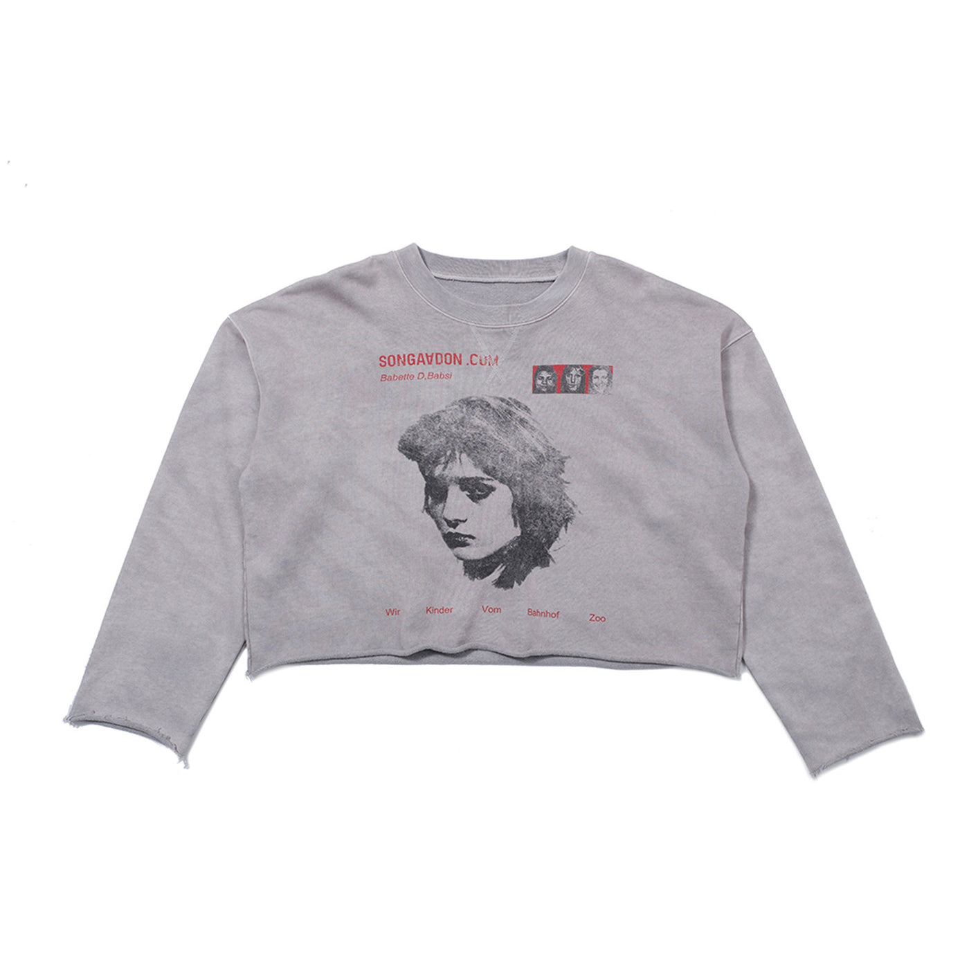 SONGAADON 25FW Babsi portrait printed washed pullover hoodie