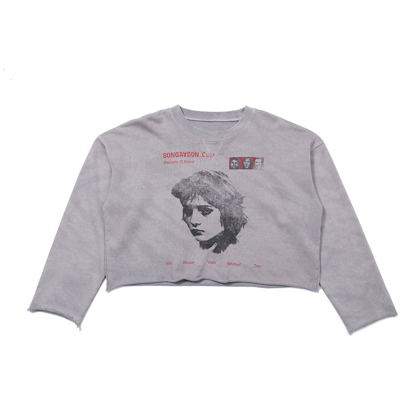 SONGAADON 25FW Babsi portrait printed washed pullover hoodie